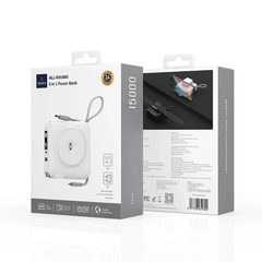 Củ kiêm Pin Dự Phòng WIWU All-Round 6in1 (Tích hợp Cáp USB-C, Chấu AC) 15.000mAh 45W Wi-P051