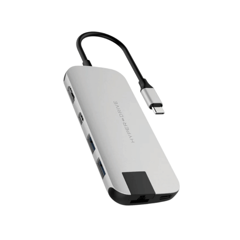 Hub/ Cổng Chuyển USB Type-C SLIM 8in1 HyperDrive HDMI, USB-C, USB-A, SD, MicroSD, MiniDisplay, Lan