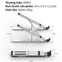 Stand/ Giá Đỡ Nhôm Kê Cao MacBook WIWU 6 Nấc