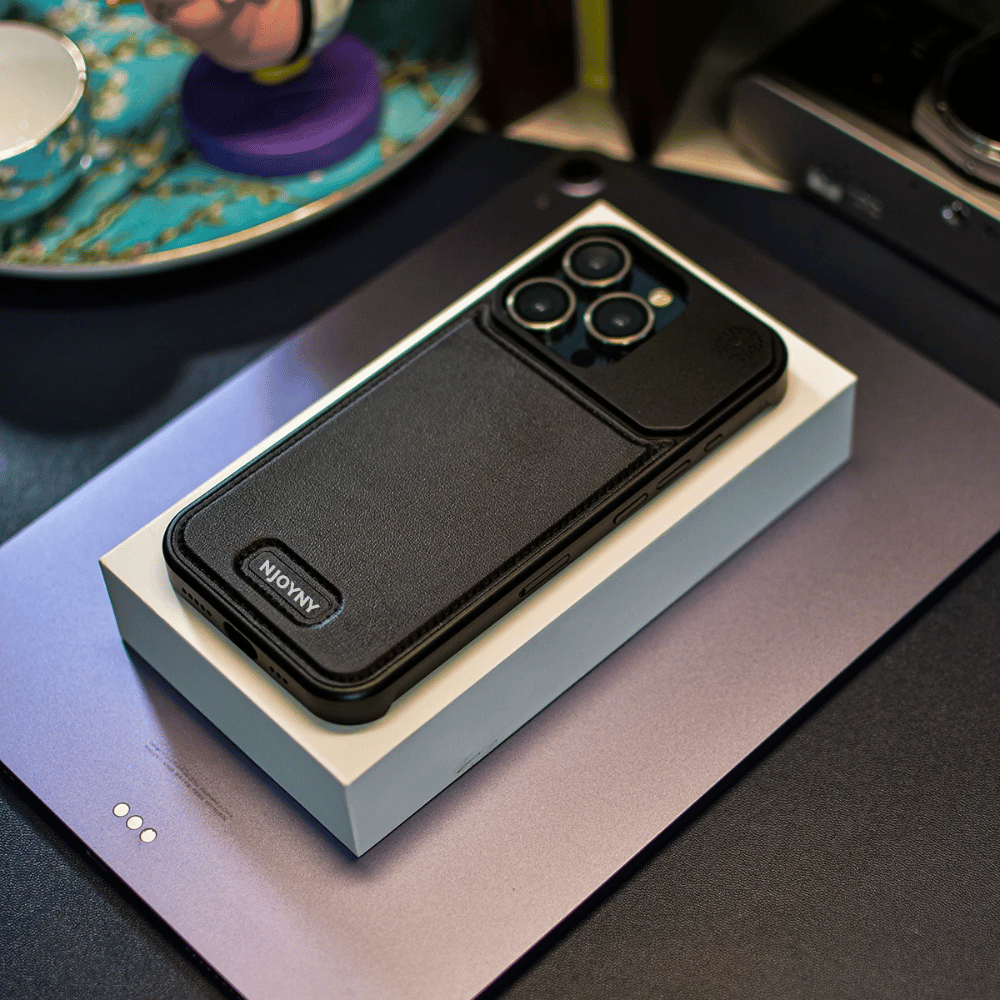 Case/ Ốp iPhone Da NJOYNY Tản Nhiệt Hỗ Trợ Sạc Không Dây
