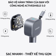 Tẩu Sạc Ô Tô Anker Nano 1C 75W (Tích Hợp Cáp USB-C Rút Gọn) A2738