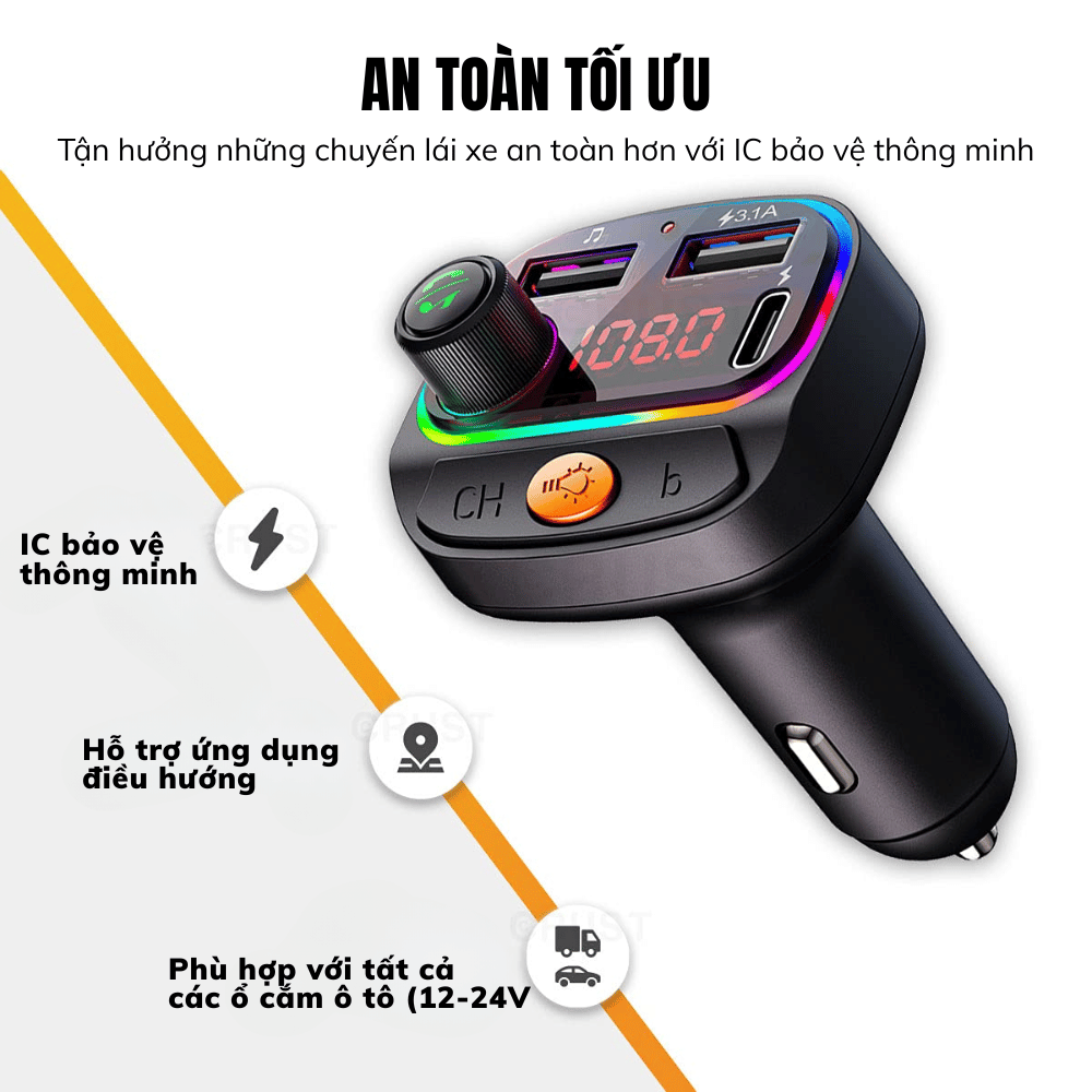 Tẩu Sạc Ô Tô WiWU MP3 Wi-QC031