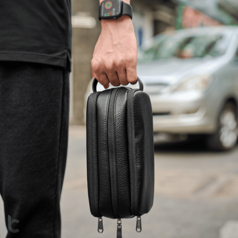 Túi Đựng Phụ Kiện Da Chống Trộm WIWU Salem Anti-Theft Travel Pouch