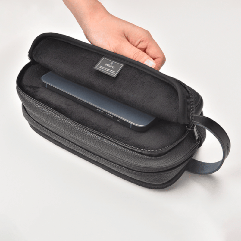 Túi Đựng Phụ Kiện Da Chống Trộm WIWU Salem Anti-Theft Travel Pouch