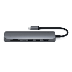 Hub/ Cổng Chuyển USB-C Satechi Multiport Slim 7in1 Ethernet HDMI 4K ST-P7SK