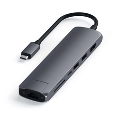 Hub/ Cổng Chuyển USB-C Satechi Multiport Slim 7in1 Ethernet HDMI 4K ST-P7SK
