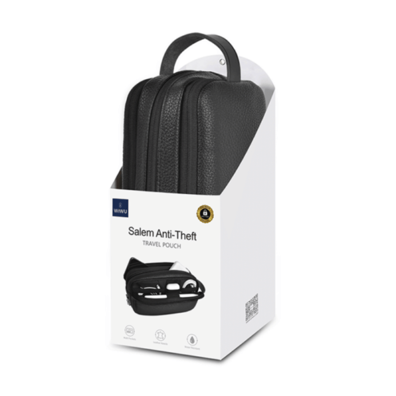 Túi Đựng Phụ Kiện Da Chống Trộm WIWU Salem Anti-Theft Travel Pouch