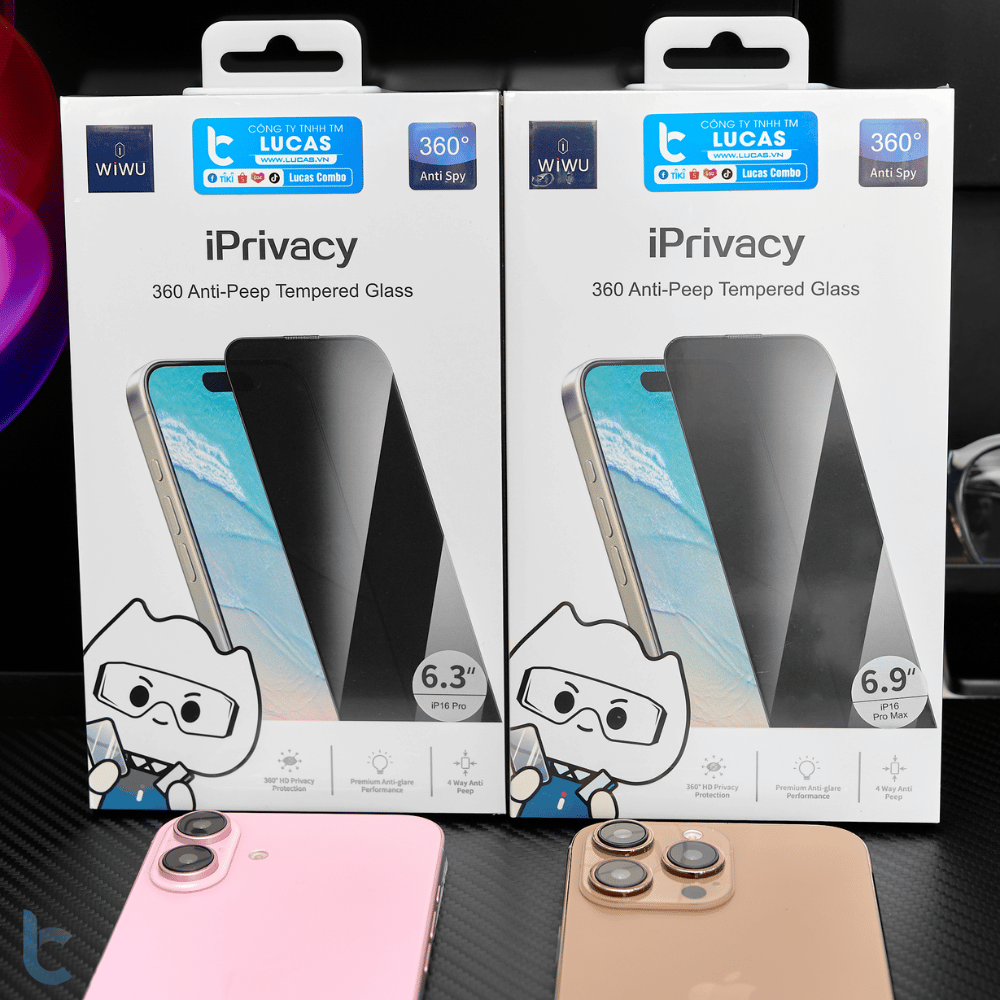 Kính Cường Lực iPhone 16 Series Chống Nhìn Trộm WiWU iPrivacy 360° GT-011