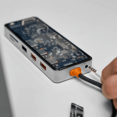Hub USB-C 12in1 Trong Suốt WIWU Cyber USB 3.0 SD/TF HDMI PD RJ45 CB012