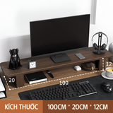 Kệ kê máy tính gỗ óc chó, trang trí bàn làm việc | Phụ kiện máy tính, laptop Walnut Monitor Rise