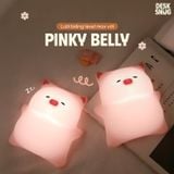 ĐÈN PHÁT SÁNG SẠC USB GIAO DIỆN CHÚ LỢN NẰM ƯỜN THƯ GIÃN| PINKY BELLY