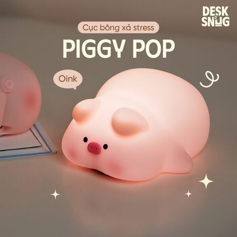 Đèn phát sáng sạc USB giao diện heo hồng ụt ịt xì hơi| Piggy Pop