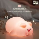 Đèn phát sáng sạc USB giao diện heo hồng ụt ịt xì hơi| Piggy Pop