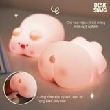 Đèn phát sáng sạc USB giao diện heo hồng ụt ịt xì hơi| Piggy Pop