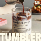 Cốc thuỷ tinh dáng trụ trong suốt chịu nhiệt | Cốc thuỷ tinh dáng trụ thiết kế sang trọng in chữ Grilled Onion