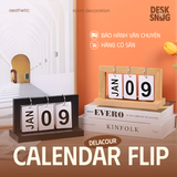 Lịch lật để bàn bằng gỗ hiện đại, trang trí góc làm việc | Lịch để bàn Calendar Flip tiện lợi