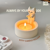 Chân nến thơm mèo dễ thương bằng nhựa resin | Kitty giữ nến sưởi ấm trang trí bàn, nhà cửa