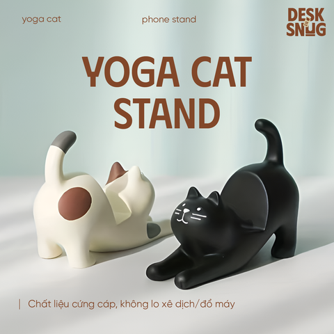 Giá đỡ điện thoại, máy tính bảng hình mèo tập yoga dễ thương | Giá đỡ điện thoại để bàn hình mèo YOGA CAT dễ thương