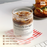 Cốc thuỷ tinh dáng trụ trong suốt chịu nhiệt | Cốc thuỷ tinh dáng trụ thiết kế sang trọng in chữ Grilled Onion