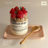 Cốc thuỷ tinh dáng trụ trong suốt chịu nhiệt | Cốc thuỷ tinh dáng trụ thiết kế sang trọng in chữ Grilled Onion