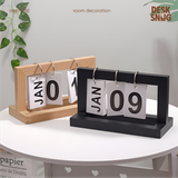 Lịch lật để bàn bằng gỗ hiện đại, trang trí góc làm việc | Lịch để bàn Calendar Flip tiện lợi