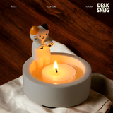 Chân nến thơm mèo dễ thương bằng nhựa resin | Kitty giữ nến sưởi ấm trang trí bàn, nhà cửa