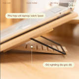 Giá đỡ sách, laptop, ipad đa chức năng tiện lợi | Giá đỡ gỗ Bamboo Book Holder thông minh chắc chắn