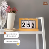 Lịch lật để bàn bằng gỗ hiện đại, trang trí góc làm việc | Lịch để bàn Calendar Flip tiện lợi