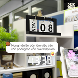 Lịch lật để bàn bằng gỗ hiện đại, trang trí góc làm việc | Lịch để bàn Calendar Flip tiện lợi
