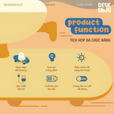Đèn phát sáng sạc USB giao diện chú gà lướt ván |Skateboard Chick