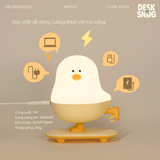 Đèn phát sáng sạc USB giao diện chú gà lướt ván |Skateboard Chick