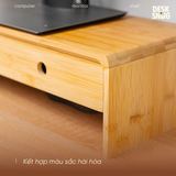 Kệ, giá gỗ tre nâng đỡ màn hình máy tính thông minh đa dạng kích thước | Kệ máy tính Computer Monitor Shelf
