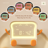 Đồng hồ tích hợp đèn ngủ giao diện bánh mì nướng dễ thương| Toast Clock
