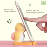 Giá đỡ điện thoại/ipad/máy tính bảng hình mèo mập ú, mềm mại | Giá đỡ điện thoại để bàn hình mèo MUFFIN CAT PUFF dễ thương