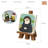 Mô hình mèo đáng yêu đọc sách trang trí góc học tập | Mô hình mèo xinh xắn trang trí bàn làm việc