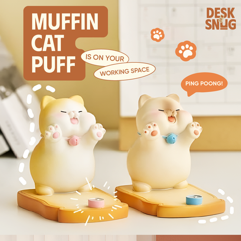 Giá đỡ điện thoại/ipad/máy tính bảng hình mèo mập ú, mềm mại | Giá đỡ điện thoại để bàn hình mèo MUFFIN CAT PUFF dễ thương
