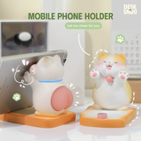 Giá đỡ điện thoại/ipad/máy tính bảng hình mèo mập ú, mềm mại | Giá đỡ điện thoại để bàn hình mèo MUFFIN CAT PUFF dễ thương