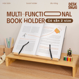 Giá đỡ sách, laptop, ipad đa chức năng tiện lợi | Giá đỡ gỗ Bamboo Book Holder thông minh chắc chắn