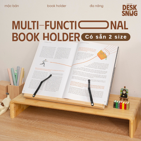 Giá đỡ sách, laptop, ipad đa chức năng tiện lợi | Giá đỡ gỗ Bamboo Book Holder thông minh chắc chắn