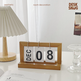 Lịch lật để bàn bằng gỗ hiện đại, trang trí góc làm việc | Lịch để bàn Calendar Flip tiện lợi
