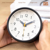 Đồng hồ báo thức Analog tiện lợi trang trí nhà cửa, bàn làm việc | Đồng hồ để bàn trang trí Honey Angel Clock