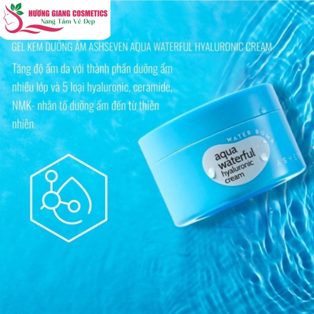 Kem Dưỡng Da Ashseven AQUA WATERFUL Hyaluronic Cream ASHE7 100 ml