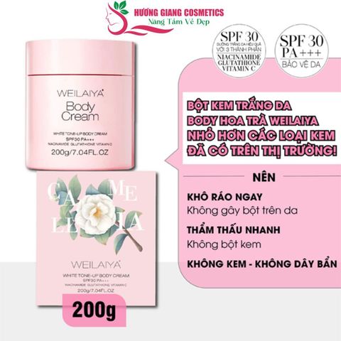 Kem Dưỡng Trắng Da Nâng Tông Weilaiya White Tone-Up Body Cream 200g