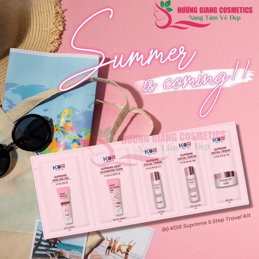 Bộ Kít Kor Supreme 5 Step Travel Kit - Bộ Mỹ Phẩm Du Lịch Kor