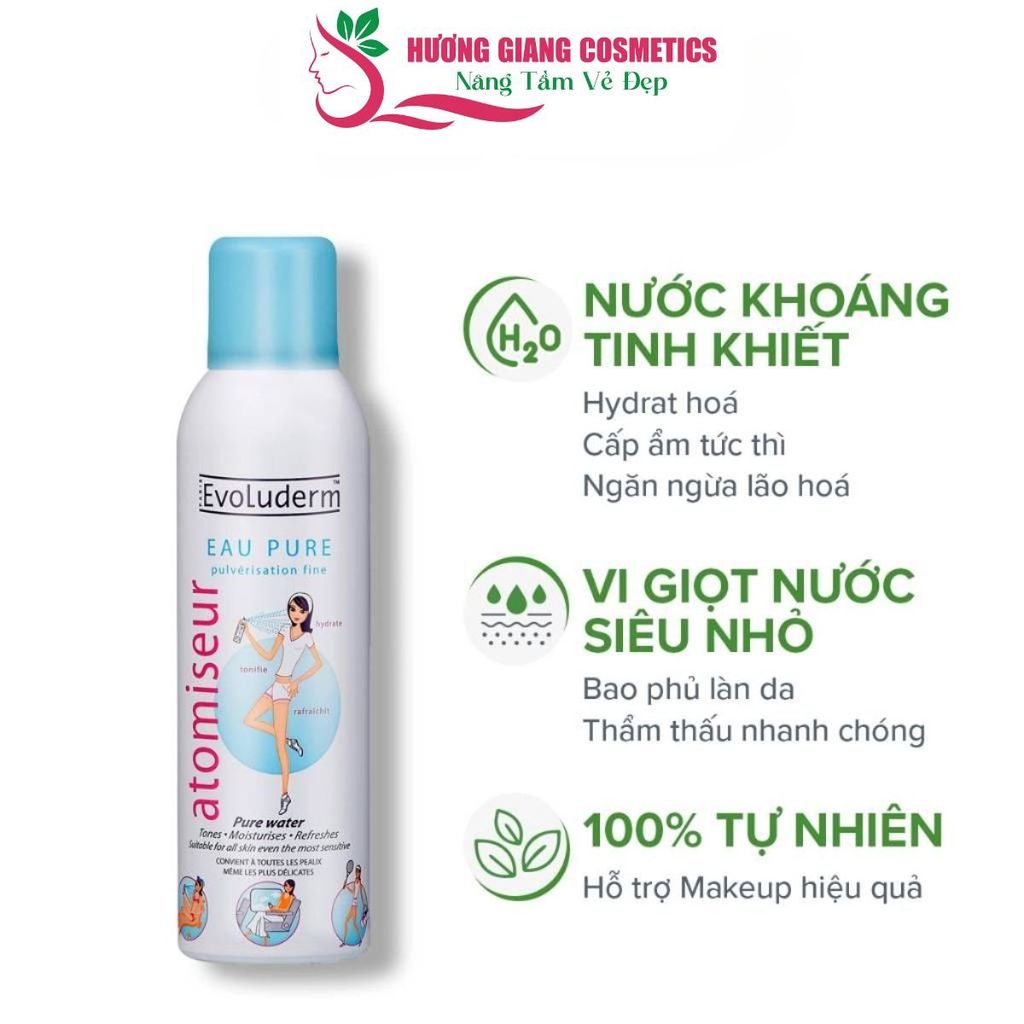 Xịt Khoáng Atomiseur Eau Pure Evoluderm 150ml Pháp