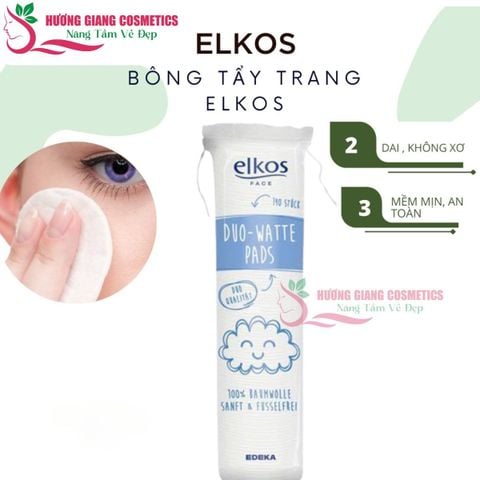 Bông Tẩy Trang Elkos Edeka Dvo-Watte-Paid Đức 140 Miếng