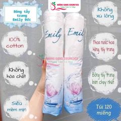 Bông Tẩy Trang Tròn 120 Miếng Emily 100% Cotton Thấm Hút Tốt