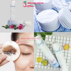Bông Tẩy Trang Tròn 120 Miếng Emily 100% Cotton Thấm Hút Tốt