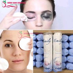 Bông Tẩy Trang Tròn 120 Miếng Emily 100% Cotton Thấm Hút Tốt