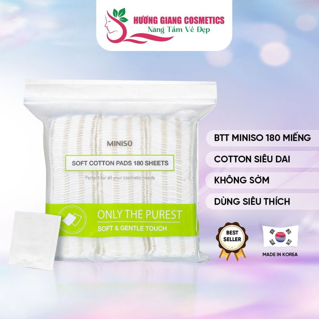 Bông Tẩy Trang Miniso Only The Purest 180 Miếng